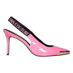 Versace Pink Vegan Patent Leather Point Toe Heels Size IT 39