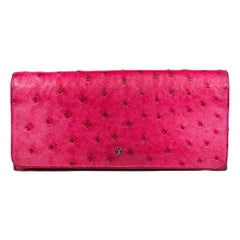Loewe Rosa Portemonnaie aus Straußenleder