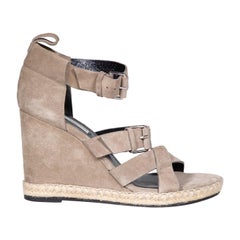 Balenciaga Grey Espadrille Suede Sandals Size IT 41