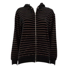 Sonia Rykiel - Giacca con zip a righe in velluto nero - taglia M.