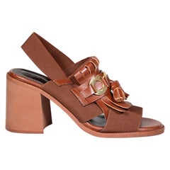 Chloé See by Chloé Brown Leather Fringe Detail Sandals Size IT 40