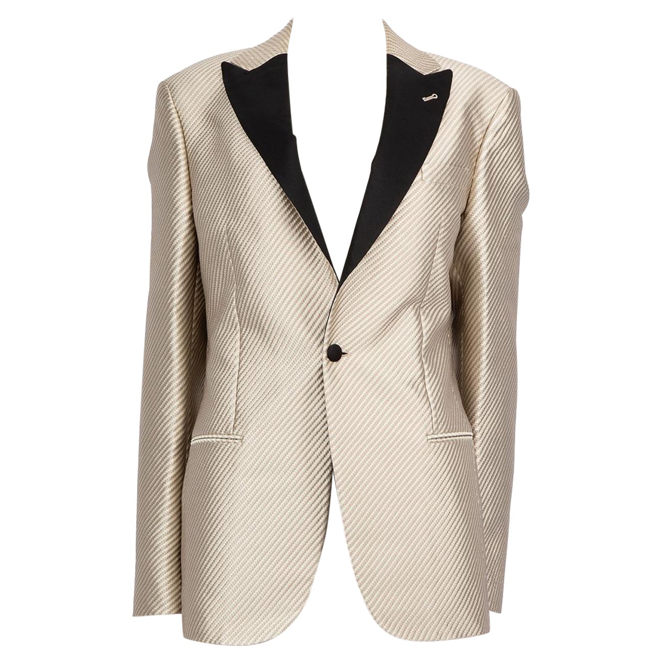 Giorgio Armani blazer rayé écru taille XXXL