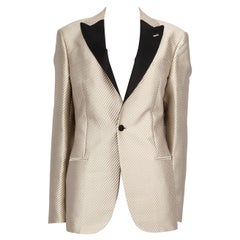 Giorgio Armani Blazer de rayas en jacquard crudo Talla XXXL