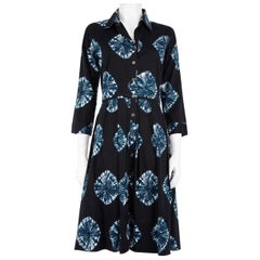 Samantha Sung Blue Tie Dye Print Midi Dress Size XL