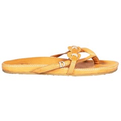 Dior Brown Leather Open Toe Thong Sandals Size IT 40