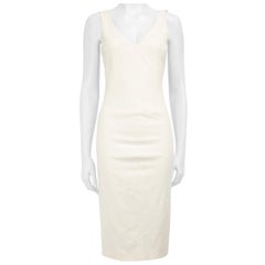 Sportmax Vestito midi bianco con scollo a V taglia XS