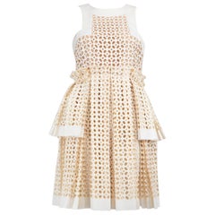 Alexander McQueen White Layered Laser-Cut Dress Size M