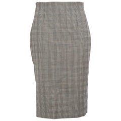 Alexander McQueen Grey Wool Midi Pencil Skirt Size S