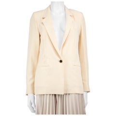 Max Mara Beigefarbener einreihiger Blazer aus Seide Größe M