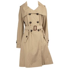 Max Mara Weekend Max Mara Beige Doppio petto con cintura Trench taglia XL
