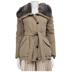 Max Mara Weekend Max Mara Beige Hooded Parka Coat Size S