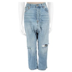 R13 Blaue maßgeschneiderte Drop Distressed Jeans aus Denim Größe L
