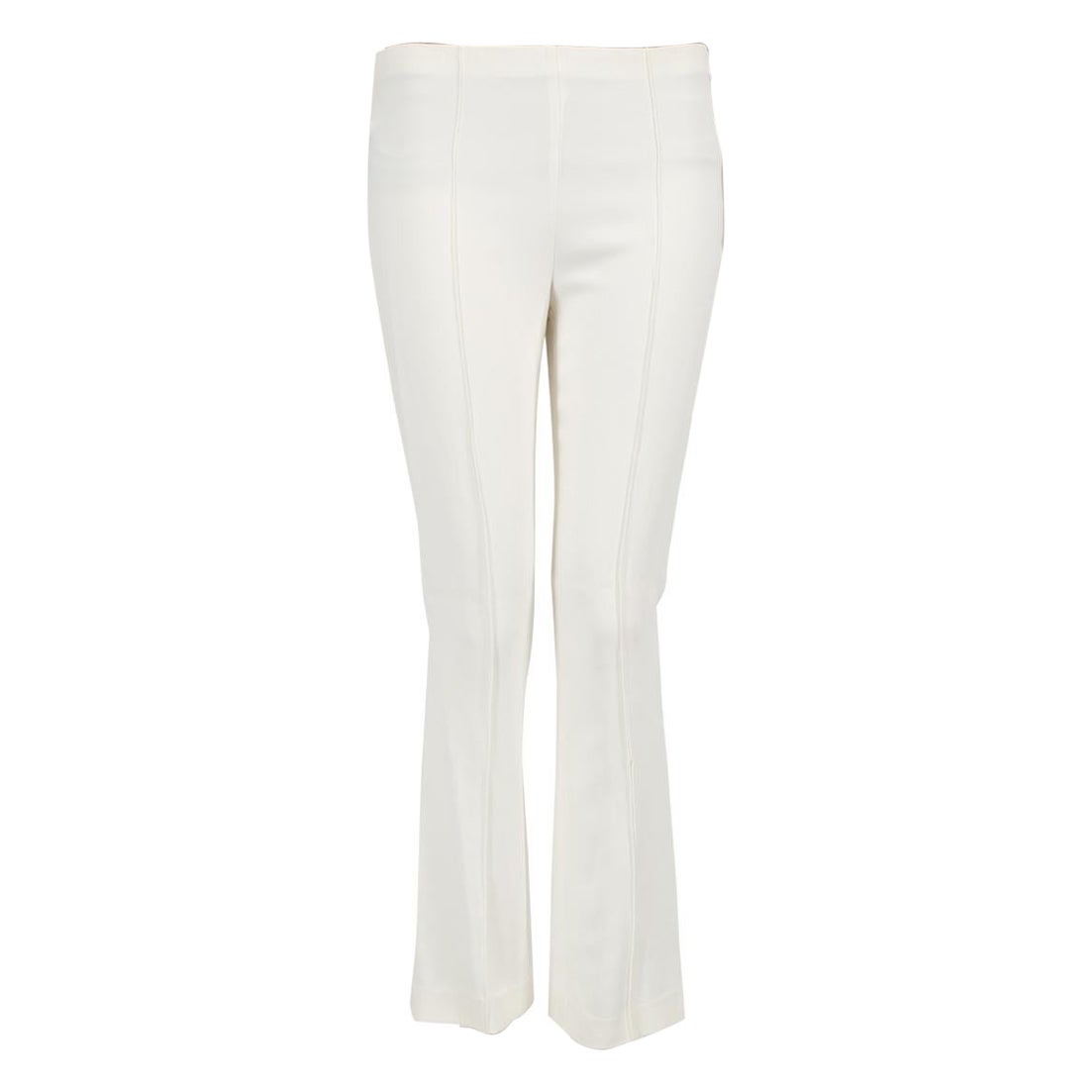 The Row White Flared Mid Rise Trousers Size S For Sale