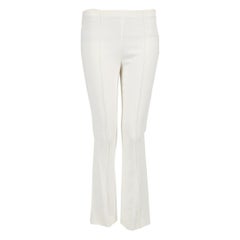 Pantalones acampanados de tiro medio blancos The Row Talla S