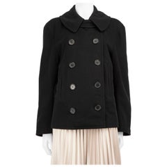 Balenciaga Black Double Breasted Wool Coat Size L