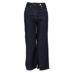 Valentino Garavani Red Valentino Blue Denim Cropped Wide Leg Jeans Taglia S