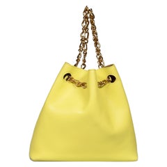 Borsa a secchiello in pelle vegana gialla NANUSHKA