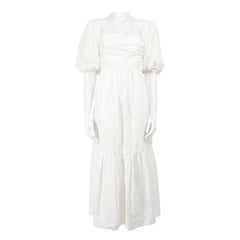 Self-Portrait Robe midi blanche à manches bouffantes Taille M