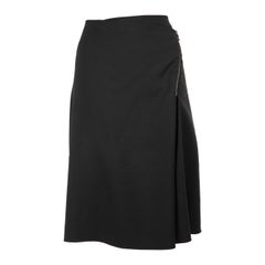 Lanvin Falda Midi Lana Negra Talla S