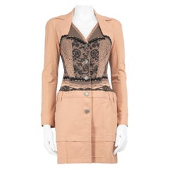 Dior Dior Spring 2006 Runway Blush Pink Denim Lace Coat Size M