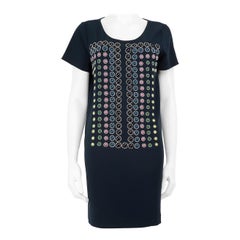 Used Diane Von Furstenberg Navy Embellished Dress Size M