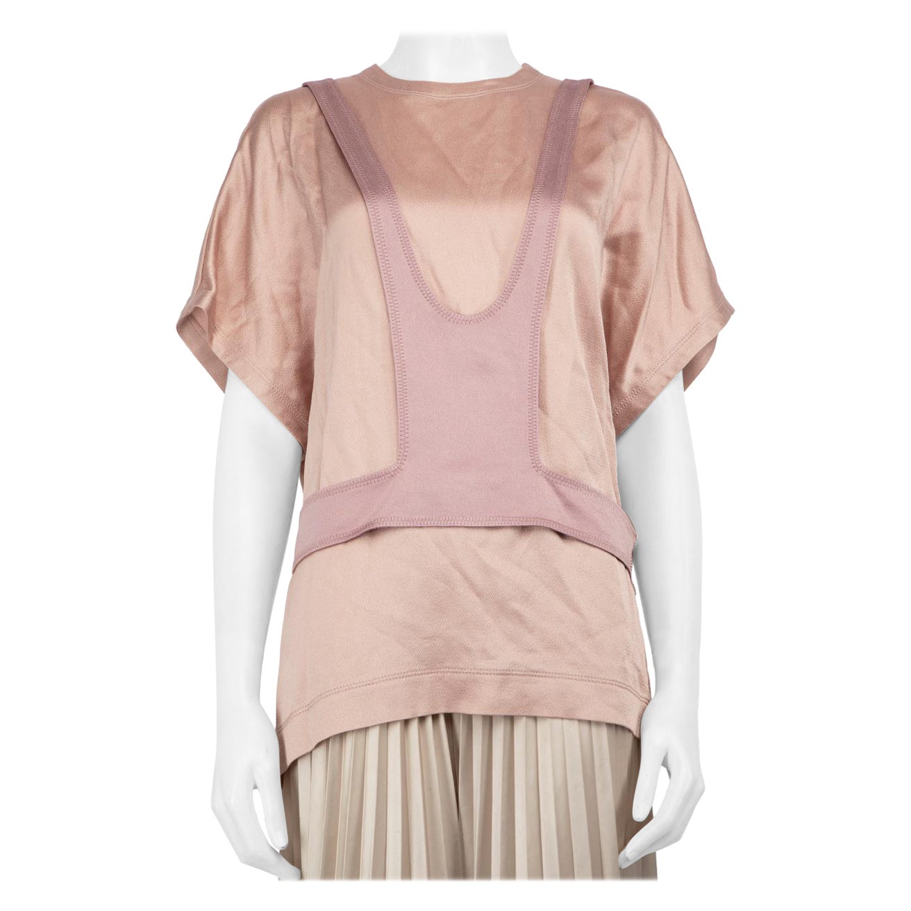 Valentino Garavani Pink Layered Detail Top Size S For Sale