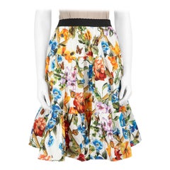 Dolce & Gabbana Floral Tiered Knee Length Skirt Size XS
