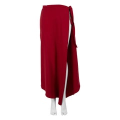 Y/Project Red Wool Wrap Side Slit Midi Skirt Size M
