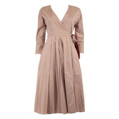 Max Mara S' Max Mara Pink Pleated Midi Wrap Dress Size XS