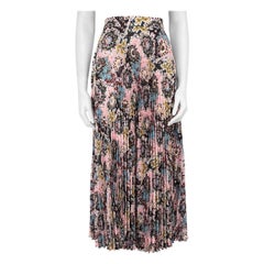 A.L.C. Falda Midi Plisada con Estampado Floral Talla L