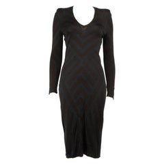 Alexander McQueen Chevron Pattern Midi Dress Size S