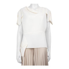Roland Mouret Ecru Wool Asymmetric Blouse Size XXL