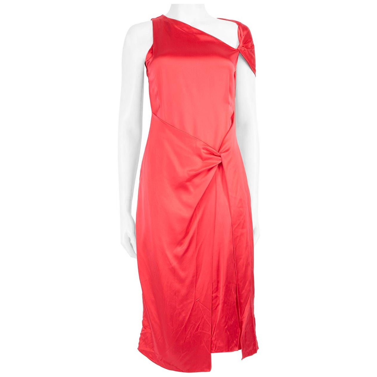 Dion Lee Pink Silk Detail Midi Dress Size S For Sale