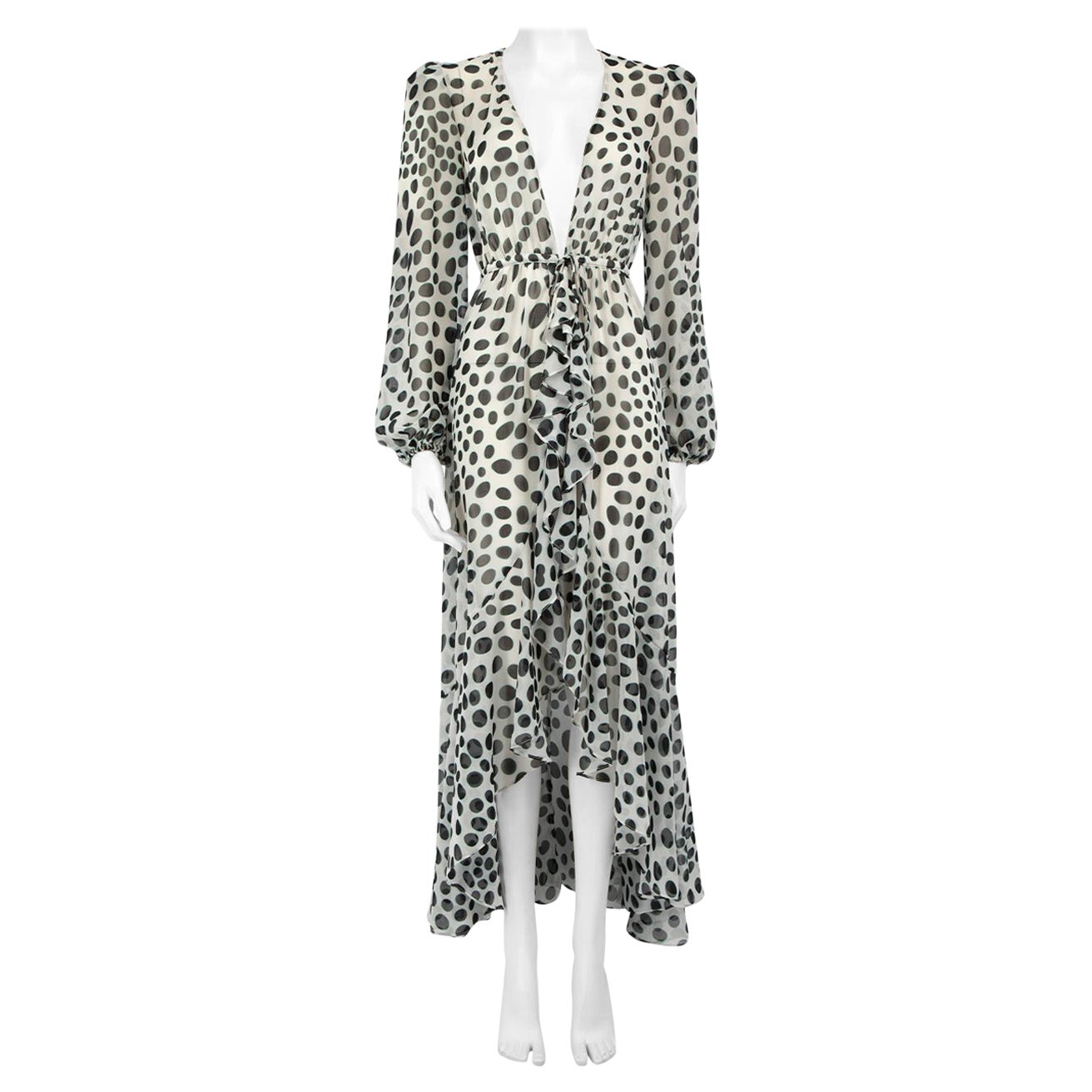 Robe midi PatBO à motifs de pois, taille XS