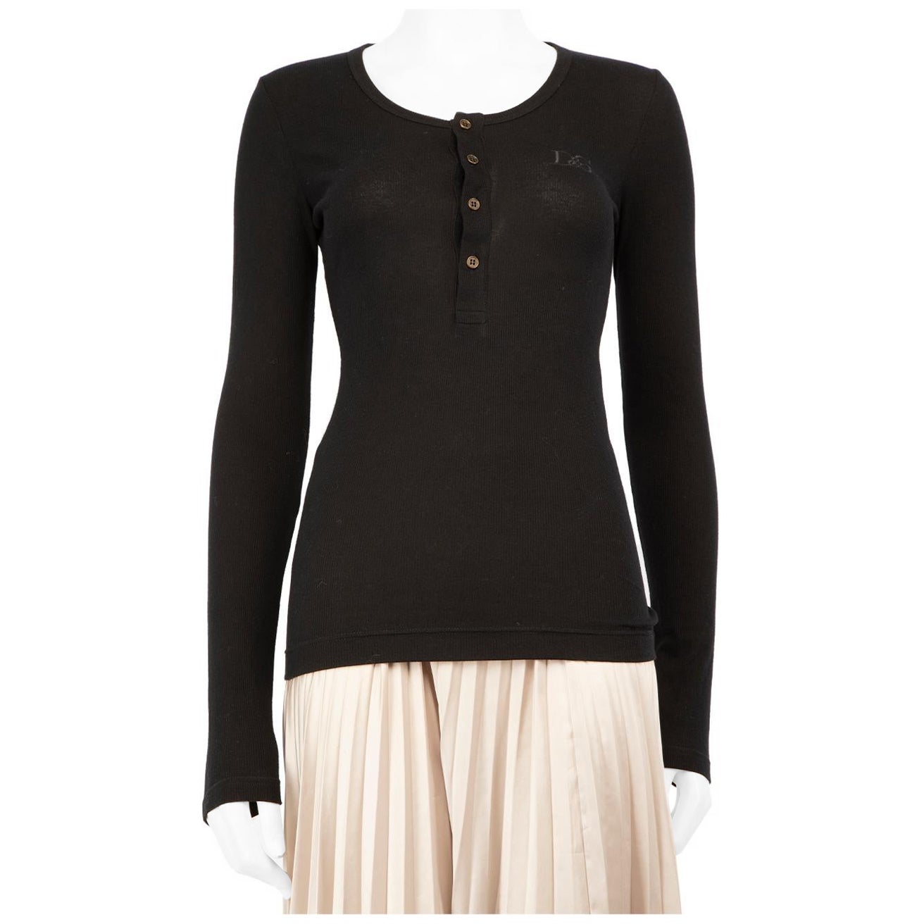 Dolce & Gabbana Top nero a maniche lunghe taglia S