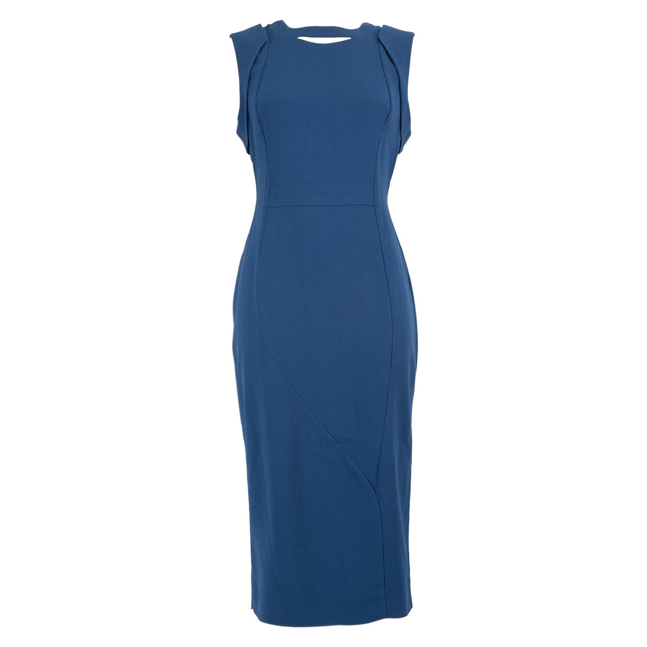 Antonio Berardi - Vestito midi con dettaglio cut-out blu - taglia L. in vendita