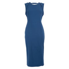 Antonio Berardi Vestido midi azul con detalle recortado Talla L