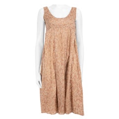 Marni Brown Abstract Sleeveless Midi Dress Size M