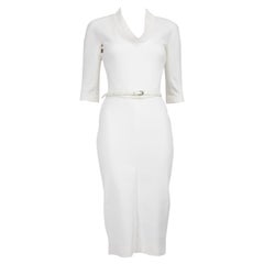 Victoria Beckham S/S 2015 White Midi V-Neck Dress Size S