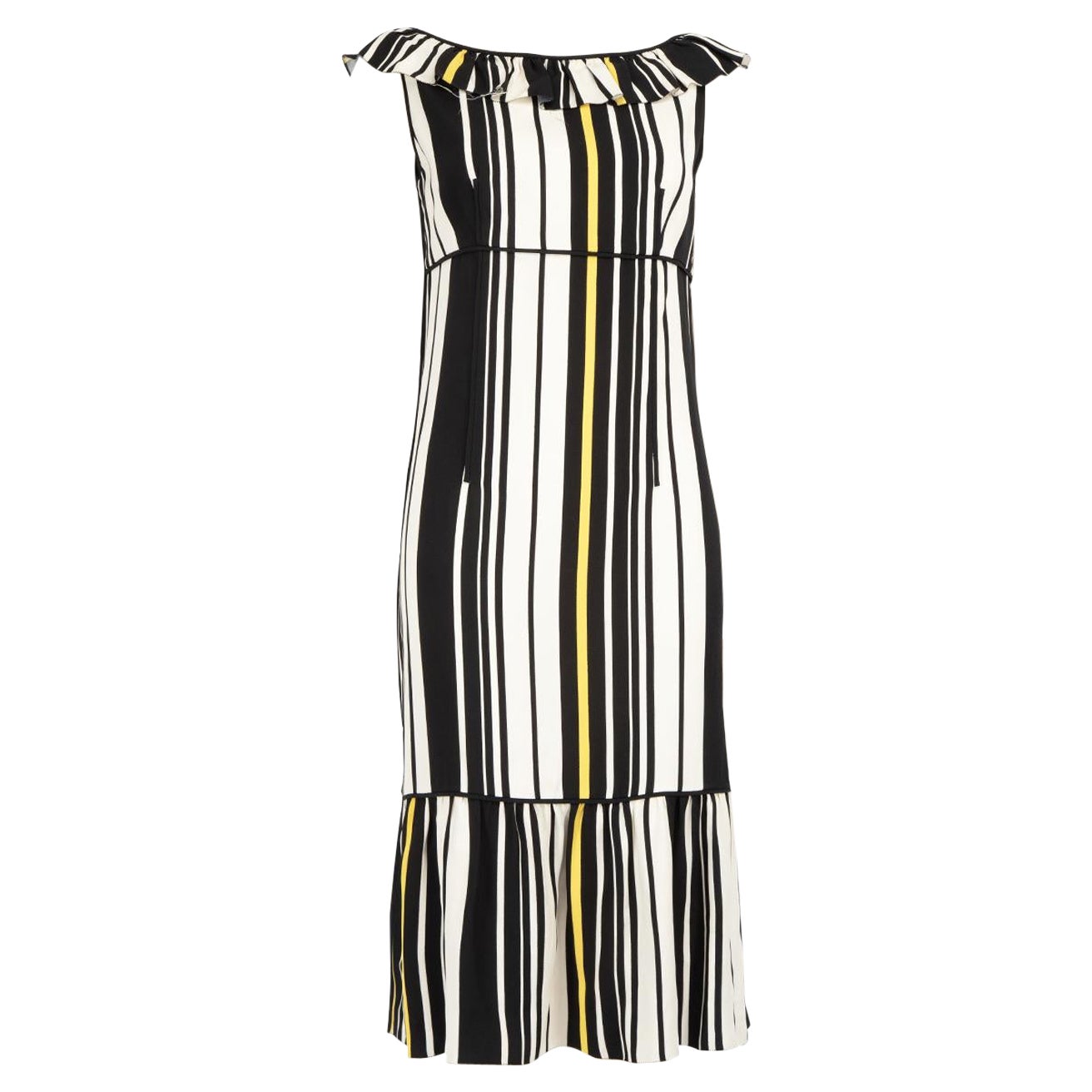 Prada Striped Pattern Midi Dress Size S For Sale
