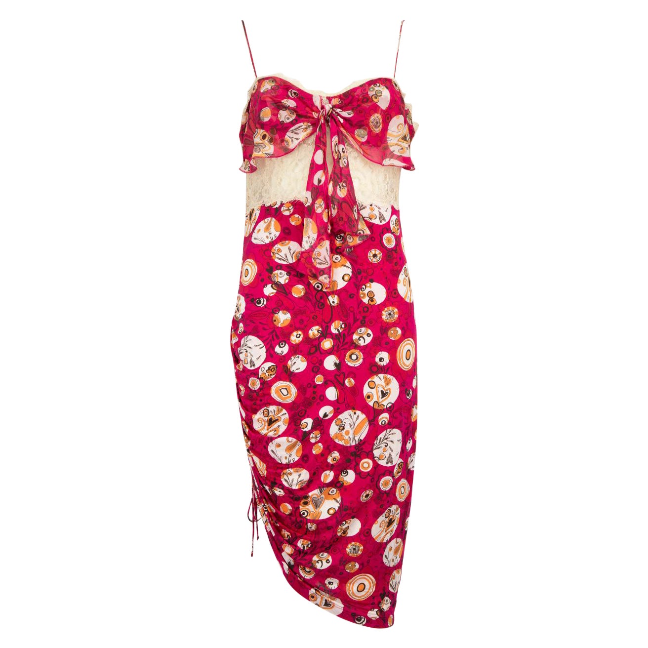 Robe midi rose à motifs floraux Emanuel Ungaro, Taille XL