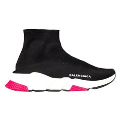 Balenciaga Calcetín negro Speed Suela rosa Zapatillas talla UK 5