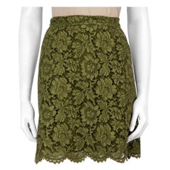 Valentino Garavani Green Floral Lace Mini Skirt Size L