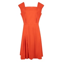 Salvatore Ferragamo Orange Knee Length Dress Size XL