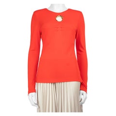 Roberto Cavalli Cavalli Class Red Pleated Detail Snake Top Size M