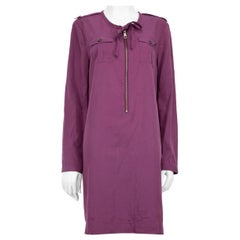 Burberry Lila Hemd langärmeliges Kleid mit langen Ärmeln Größe L