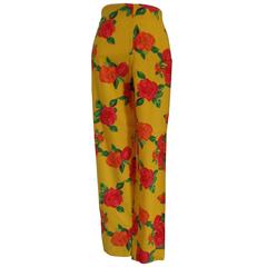 Vintage Ferretti Philosophy Jeans Yellow Roses Pants 