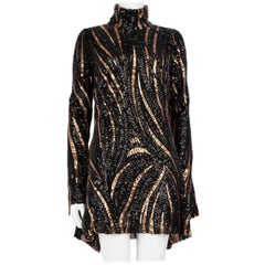 Halpern Bronze & Black Sequin Dress Size M