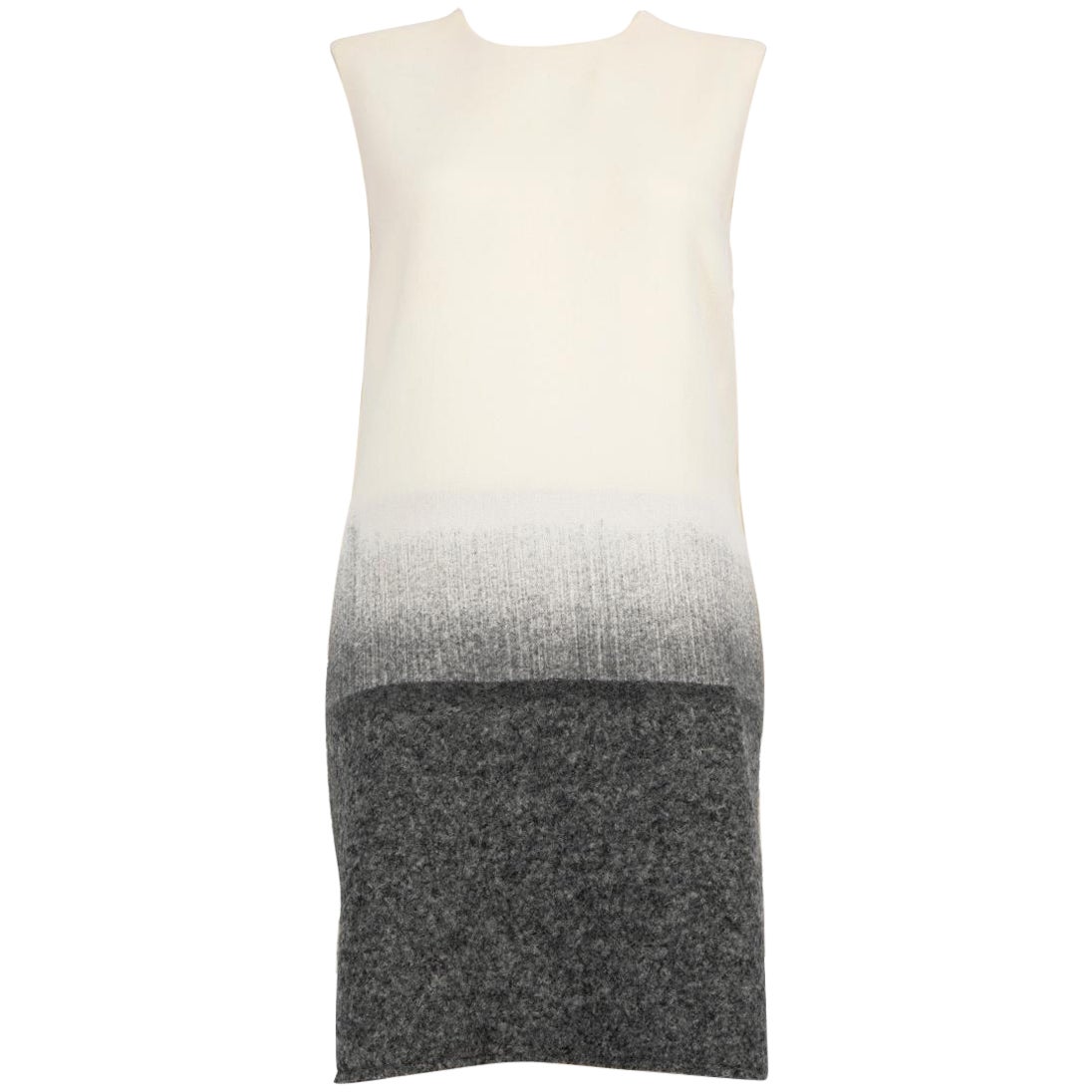 Victoria Beckham Grey & Cream Wool Ombré Dress Size L For Sale