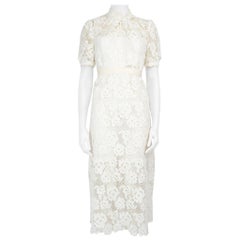 Vestido Midi Floral de Encaje Blanco Self-Portrait Talla L